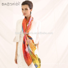 2015 China silk scarf fashionable scarf digital print silk lady scarf and shawl wholesale